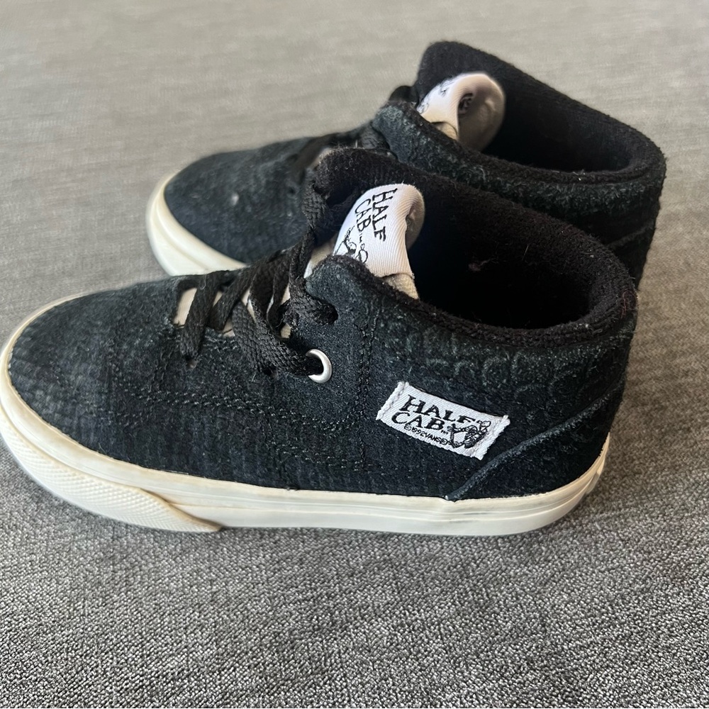 Vans Half Cab size 7.5 toddler Kids Black Grey Sneakers